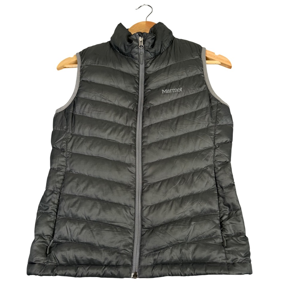 Marmot 800 Fill Down Puffer Vest Gray Lightweight Packable Hiking Outdoor XS